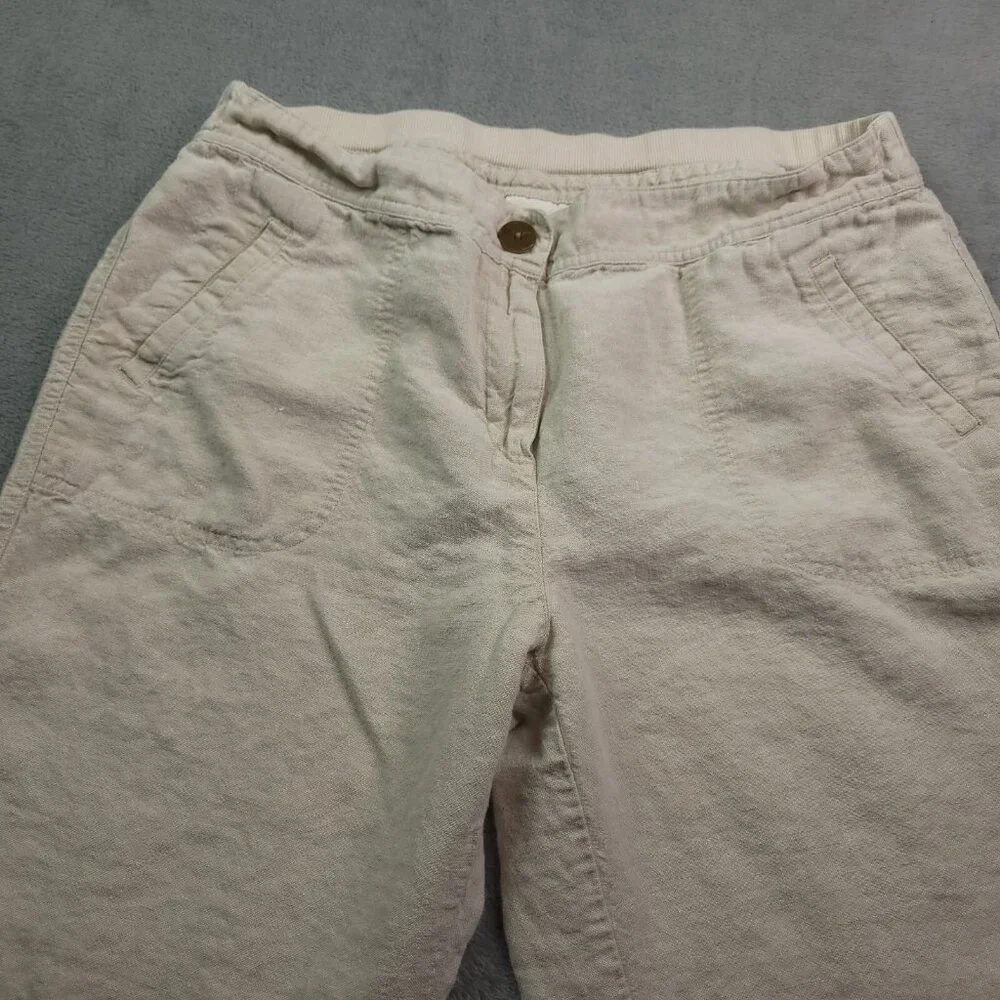 Chicos Womens Linen Pants 12 (2) Relaxed Beige Casual Beach Mid Rise - Picture 6 of 7
